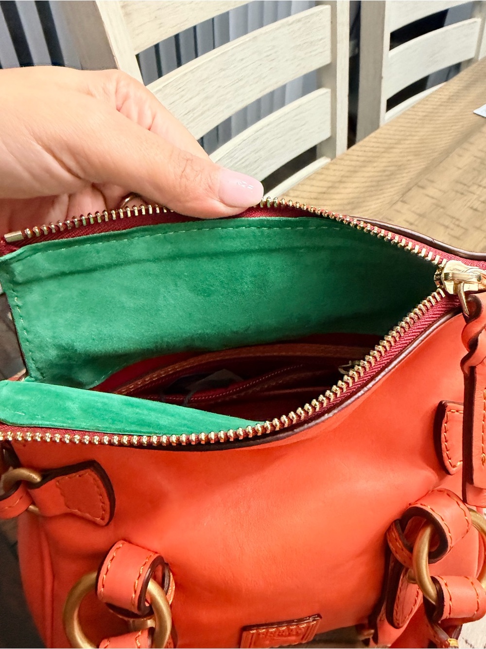 Dooney & Bourke Salmon Leather nano Satchel - Picture 6 of 10
